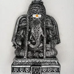 tskutty PILLAYARPATTI KARPAGA VINAYAGA GANESHA VINAYAGA SILVER COLOUR POLYSTONE IDOL Decorative Showpiece-15 cm-picture-21