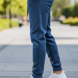 houseofcommon Men Solid Blue Track Pants image 3