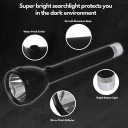 aubade 1 Km Rechargeable Waterproof LED torch Long Range high power Light Torch image 2