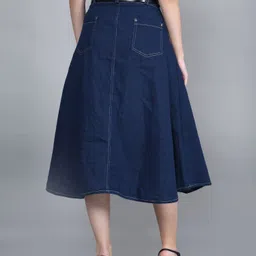 codaisy Women Solid A-line Blue Skirt image 2