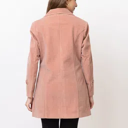 lady leaf Suede Self Design Coat For Women image 2