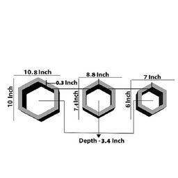 muren Hexagonal Floating Set Of 6 Aqua Engineered Wood Wall Shelf image 4