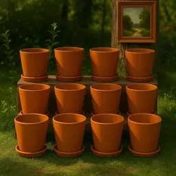 the handicraftian 12 Pcs Red Terracotta 5.5 Inchs Planters image 1