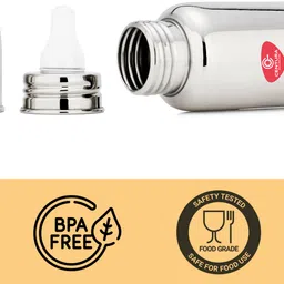 centura Stainless Steel FeedBot Standard Baby Feeding Bottle With Silicone Nipple - 300 ml image 2