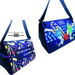 echo boomers 8 L Gym Duffel Bag - Exclusive Blue Cricket Printed Gym Triangle Travel Duffle Bags - Blue-picture-15
