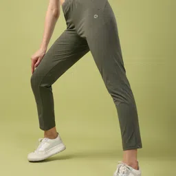 technosport Women Solid Green Track Pants image 1