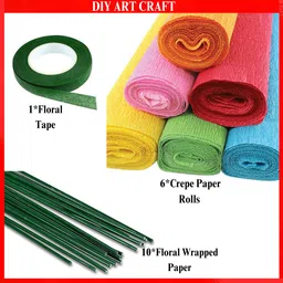 qroof 6 Crepe Paper , Floral Wire and Tape-picture-27