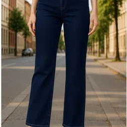 1dayjeans Women Straight Fit High Rise Dark Blue Jeans-picture-28