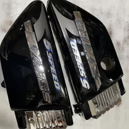 a.a.i Rx135 5Speed Battery Side Panel Set with Monogram Chrome Kit (Black) Bike Fairing Kit image 2