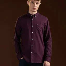 the bear house Men Slim Fit Solid Button Down Collar Casual Shirt image 5