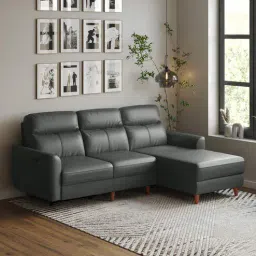 Missouri Leather L Shape Motoized Recliner In Olive Green Colour-image-32