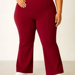 chrome & coral Women Solid Maroon Track Pants-picture-21
