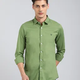 allen solly Men Slim Fit Solid Cut Away Collar Casual Shirt-picture-21