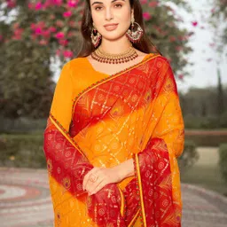 sariya Printed Bandhani Georgette Saree image 1