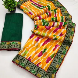 sarngin boutique Printed Bandhani Georgette Saree image 5