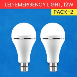 sacro 12W Rechargeable Inverter LED Bulb with Upto 4H.Power Cut Lighting Pack of_2E338 4 hrs Bulb Emergency Light-picture-11