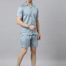 trundz Men Night Suit Set Grey Printed image 4