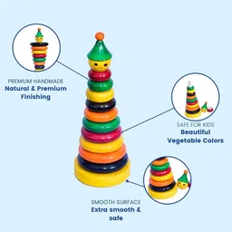 globular Wooden 10 Piece Ring Handmade Eco FHandmade Eco Friendly Creative Learning image 3