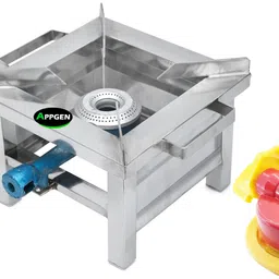appgen Single Burner Gas Stove With All Fitted Gas Bhatti Stainless Steel Manual Gas Stove image 5
