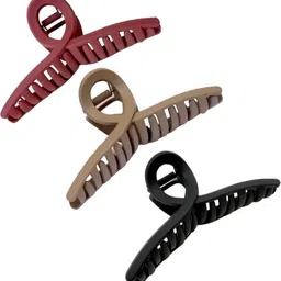 ls enterprises 3 Pcs Big Matte Clips For Women & Girls Hair Claw image 3