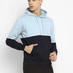 alan jones Men Full Sleeve Color Block Hooded Sweatshirt image 2