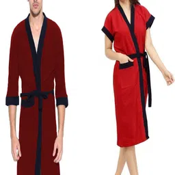 elevanto Red & blue Free Size Bath Robe-picture-26