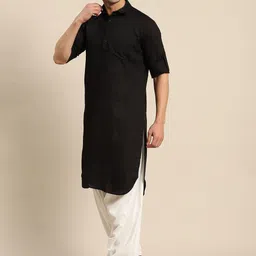 rajubhai hargovindas Men Self Design Pure Cotton Pathani Kurta image 3