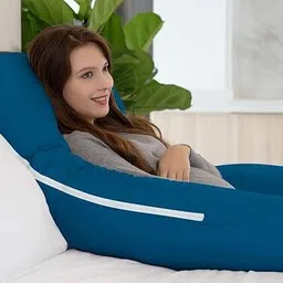 mg crafts J-Shaped Pregnancy Pillow Maternity Body Pillow with Velvet Cover Polyester Fibre Stripes, Solid Pregnancy Pillow Pack of 1 image 3
