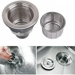 cossimo 4-Inches Stainless Steel Sink Waste Coupling with Under Basket 304 Grade Kitchen Drain Jali for Basin Outlet (PACK OF 1) Sink Mixer Faucet image 3