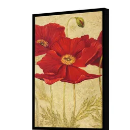 art street Retro Poppy Red Synthetic Wood Wall Art image 2