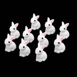 p s retail 10 pcs Rabbits - Craft Garden Miniatures (Size: Approx. 2.5 x 2cm) image 3