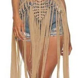 ezloot Halter Open Back Sleeveless Halter Open Back Seaside Swim Dress Beachwear Solid Women Swim-dress Beige Swimsuit-picture-15