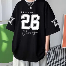 cool plus Men Printed Round Neck Cotton Blend Black T-Shirt-picture-13