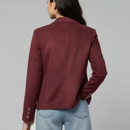 avyola Suede Self Design Coat For Women image 2