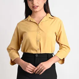rahul traders Women Regular Fit Solid Spread Collar Casual Shirt image 5