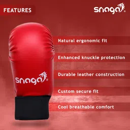 snaga Karate Gloves Moulded For Training and Competition (10-13 YEARS OLD) Boxing Gloves image 2