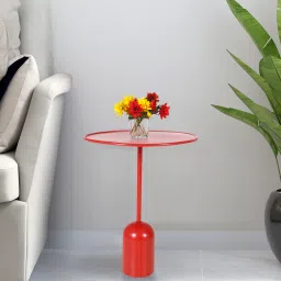 trevi furniture Capri Metal End Table Red Finish image 1