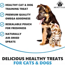 ms pet house Fish Sprats Dog Treats & Cat Snack - 150 Grams Natural Air-Dried Fish Fish Cat Chew image 3