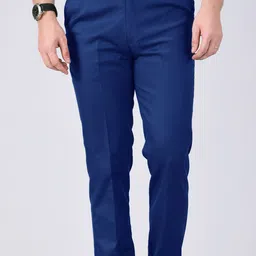 ad & av Men Regular Fit Blue Polyester Trousers-picture-23