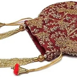 houseofcommon Women Maroon Potli image 2
