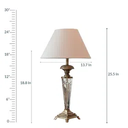 kapoor lampshades Potenza White Fabric Shade Table Lamp With Glass Base image 5