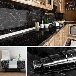 globalkart impex 200 cm Waterproof Anti-Mold and Heat Resistant, Kitchen Backsplash Self Adhesive Sticker image 2