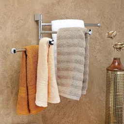 istar Stainless Steel 4-Arm Towel holder 12" inch Long Chrome Finish 4 Bar (Pack of 1) steel Towel Holder image 3