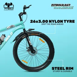 fitbold Muscle MAX | 26X300 | Age- 13+ | Dual Disc Brakes | 85% Pre- Fitted | 26 T (inch) Mountain Cycle image 3
