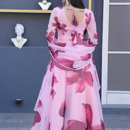 pavitraclothing Printed Georgette, Crepe Stitched Anarkali Gown image 2