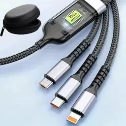 POZUB Transparent Luminous Super Fast Charging 3-in-1 Data Cable, 100W USB Cable Charging Pad-picture-43