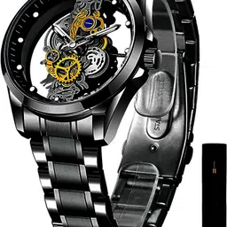 leathertone Muskan Creations Analog Watch - For Men SkeletonRounfd-picture-17