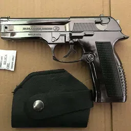 fitup Heavy Metal Pistol Gun Lighter with Barrel Pull Back System Fully Metal Body 608 Gun Shaped Windproof Lighter And Cover | Jet Flame And Refillable Butane Gas System myfirstdot Pocket Lighter image 2