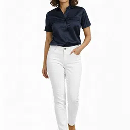 foziya and zehara ventures Women Regular Fit Solid Slim Collar Casual Shirt-picture-23
