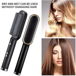chg Hair Straightener Brush, Ionic Hair Straightener 2 in 1, Fast Heating G214 Hair Curler image 2